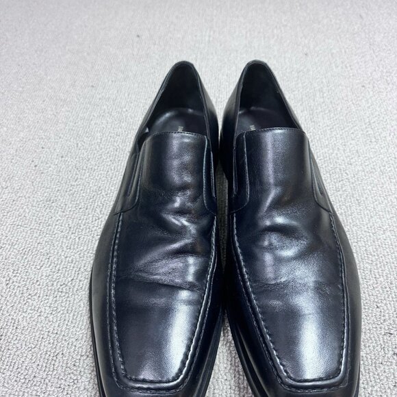 Bruno Magli Raging Dress Shoes Slip On Black Leather Men's Size 12 - Picture 8 of 10